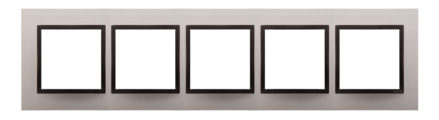 Rama cvintupla de metal IP20/IP44(a se folosi cu DUN5 pentru IP44), satin  obscur