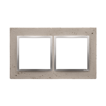 Rama dubla, beton deschis/silver mat metalic