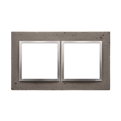Rama dubla, beton inchis/silver mat metalic
