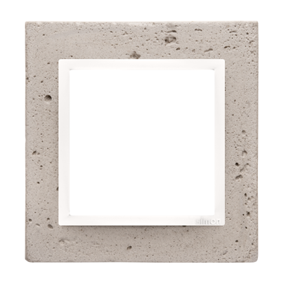 Rama simpla, beton deschis/alb