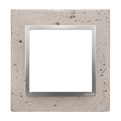 Rama simpla, beton deschis/silver mat metalic