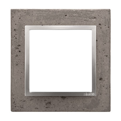 Rama simpla, beton inchis/silver mat metalic