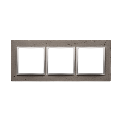 Rama tripla, beton inchis/silver mat metalic