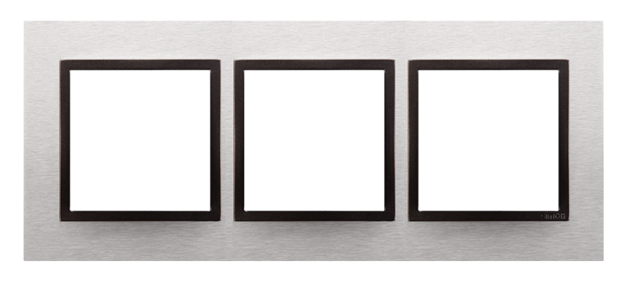 Rama tripla de metal IP20/IP44(a se folosi cu DUN1 pentru IP44), inox Yang