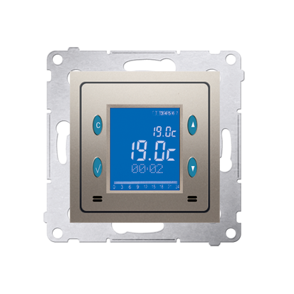 Termostat digital cu display, senzor interior de temperatura,gold mat metalic