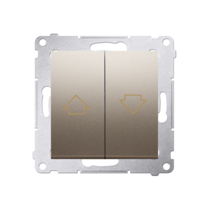 Buton control jaluzele   16A, 250V~, cleme cu surub, gold mat metalic