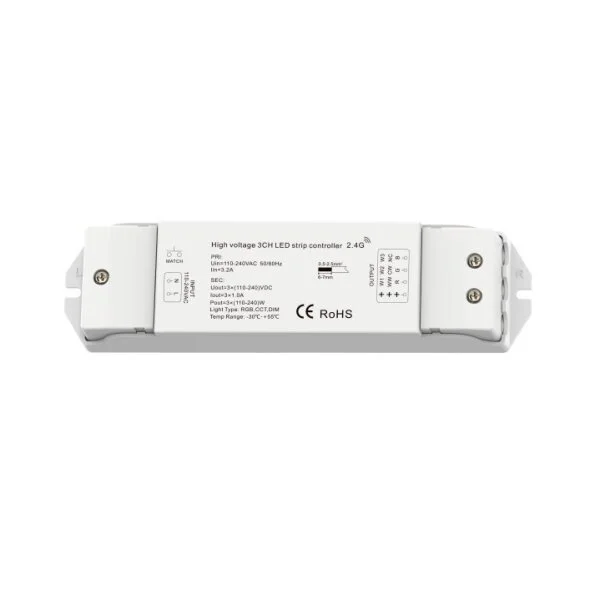 Controler LED RGB/CCT 3 Canale 110-240V AC Optonica AC2-A3 cu Telecomandă RF