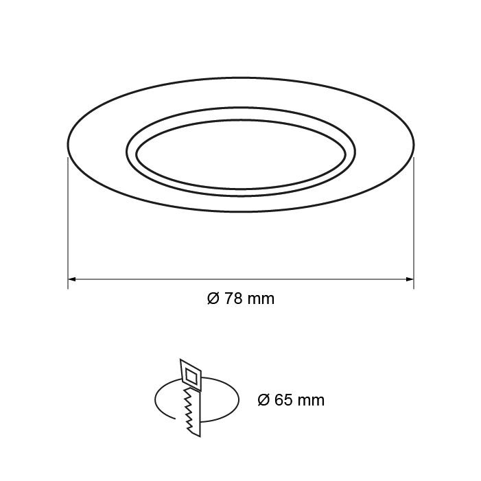 Rama incastrabila pentru spot, fixa, corp crom perlat/nichel, MR16
