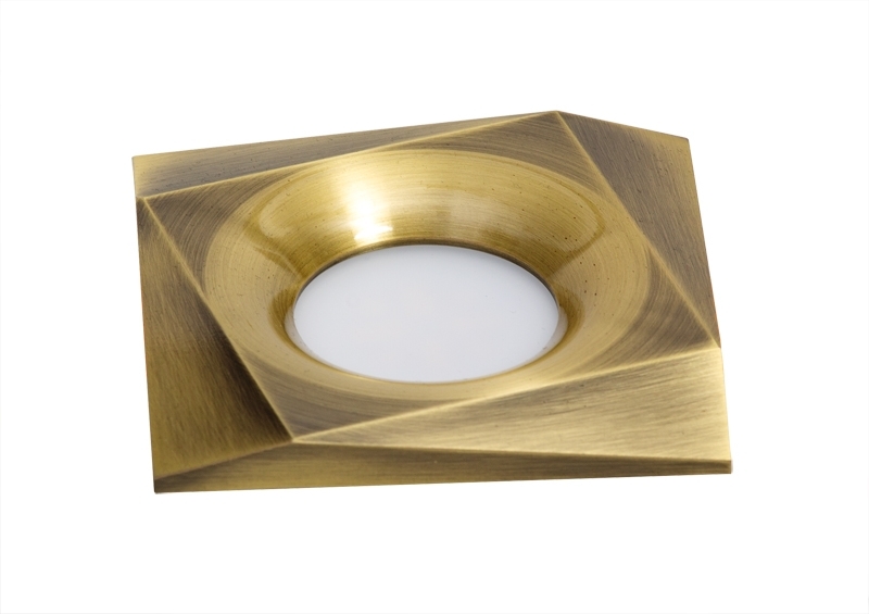 Rama incastrabila pentru spot, fixa, corp alama antichizat, MR16