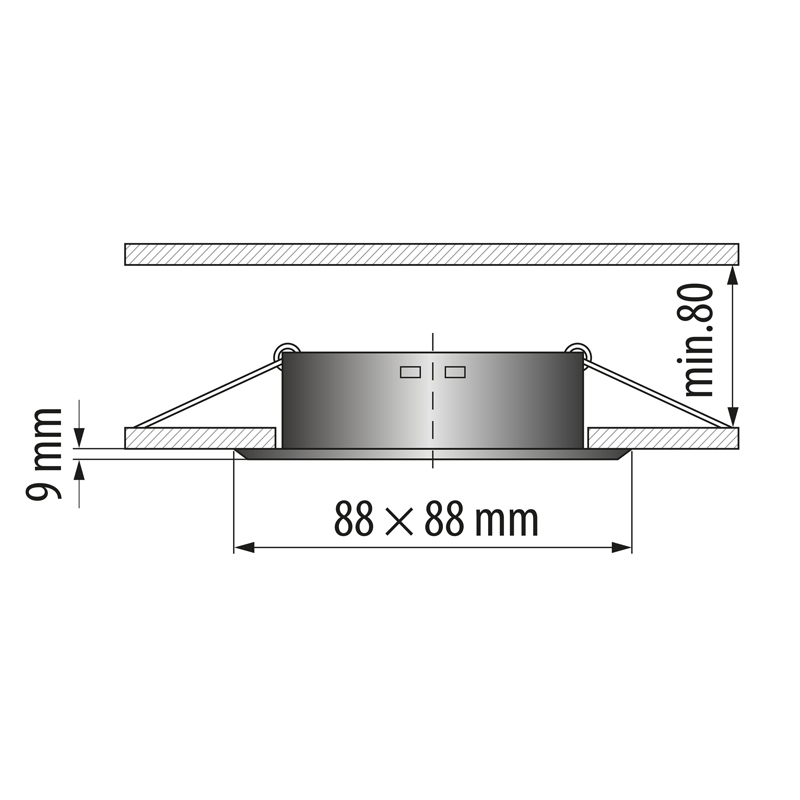 Rama Iincastrabila pentru spot, fixa, corp nichel satinat, MR16
