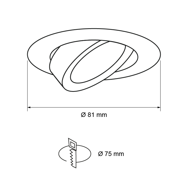 Rama incastrabila pentru spot, reglabila, corp nichel satinat/auriu, baza MR16