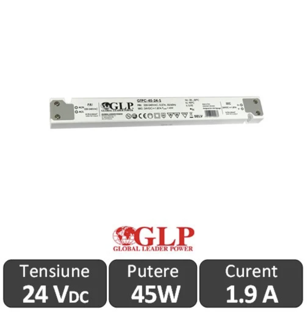 SURSA ALIMENTARE 24V 45W 1.87A CV SLIMCARCASA PLASTIC