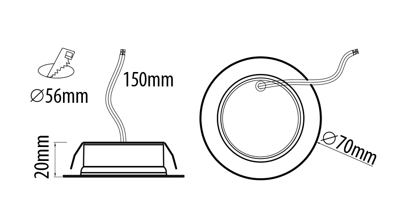 Spot LED incastrabil, rotund, SMD2835, 4W, lumina neutra, corp alb, IP44