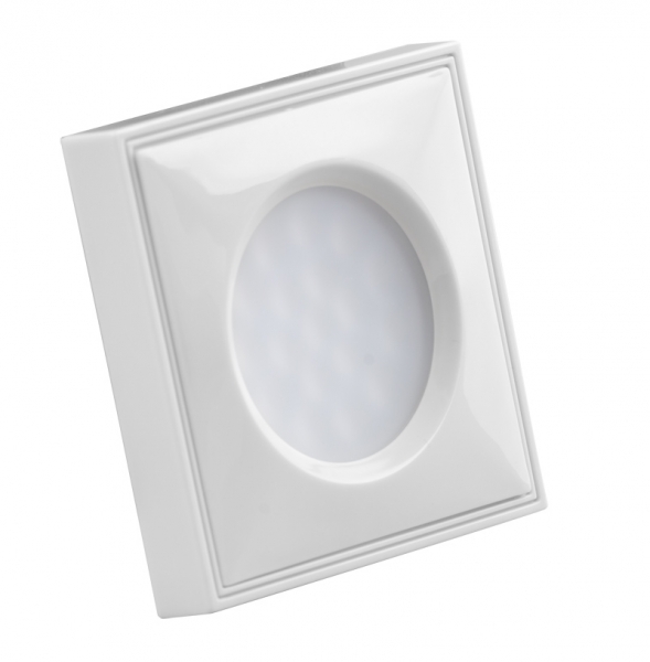 Spot mini LED PENTRU MOBILIER, cu rama, patrat, 1.5W, 4000K, corp alb, LUMINA NEUTRA