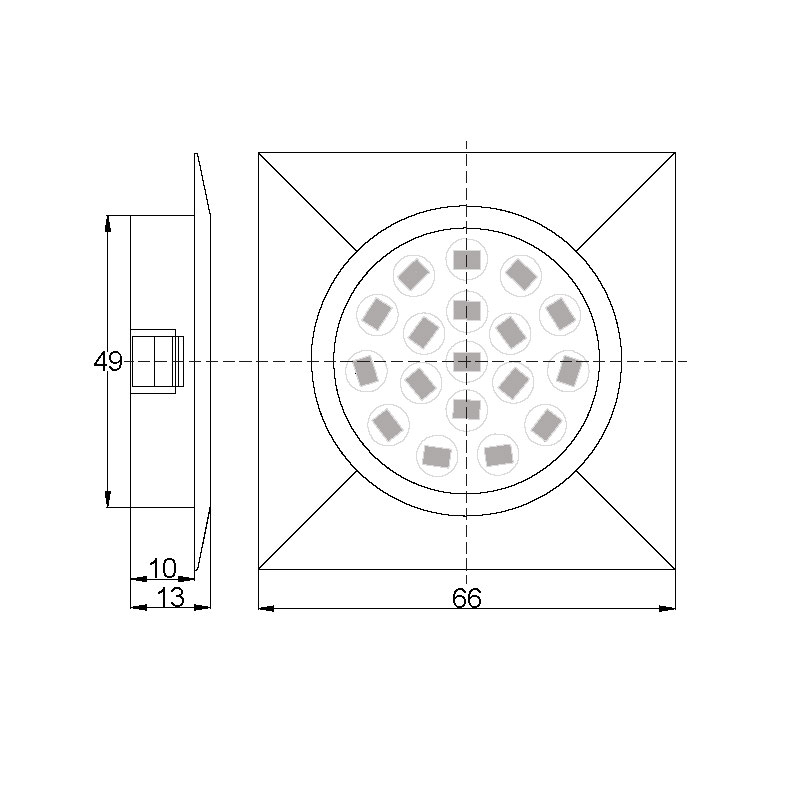 Spot mini LED PENTRU MOBILIER, cu rama, patrat, 1.5W, 4000K, corp cromat, LUMINA NEUTRA