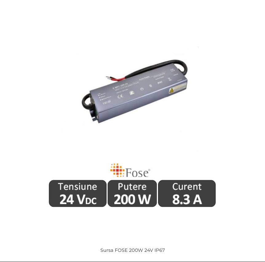 Sursa alimentare FOSE LED 200W 24V IP67