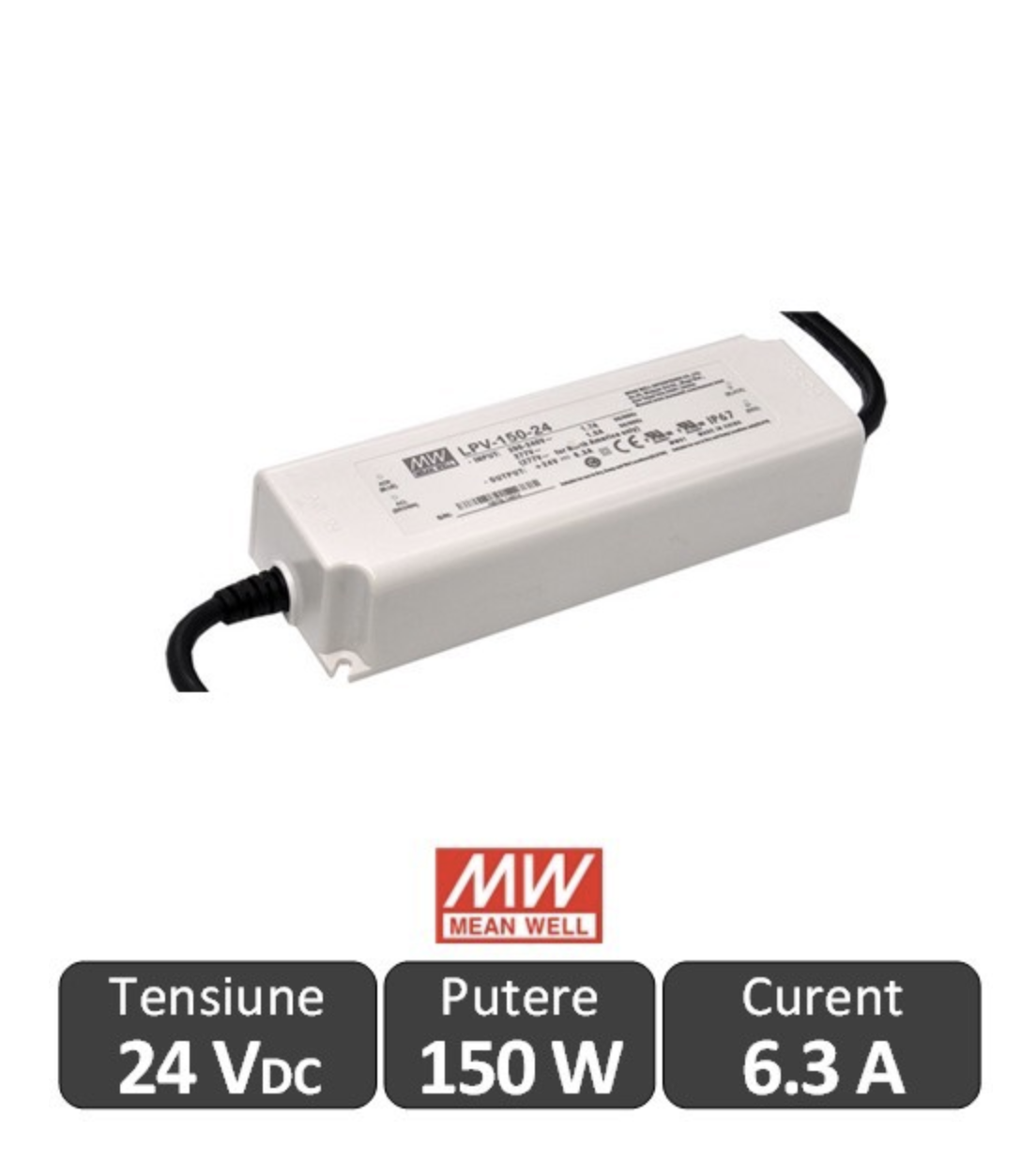 Sursa alimentare LED 150W 24V IP67