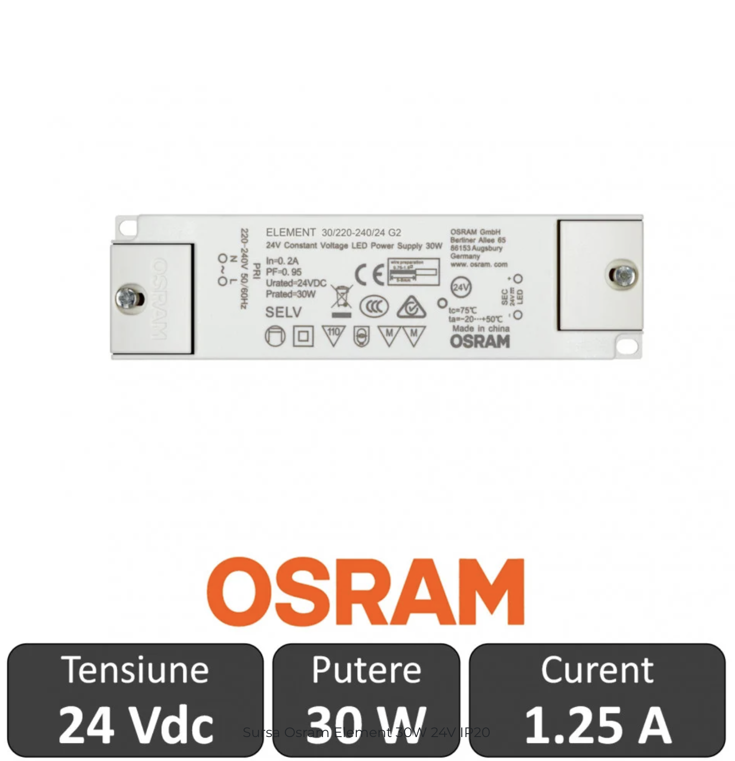 Sursa alimentare Led OSRAM 30W 24V 1.25A
