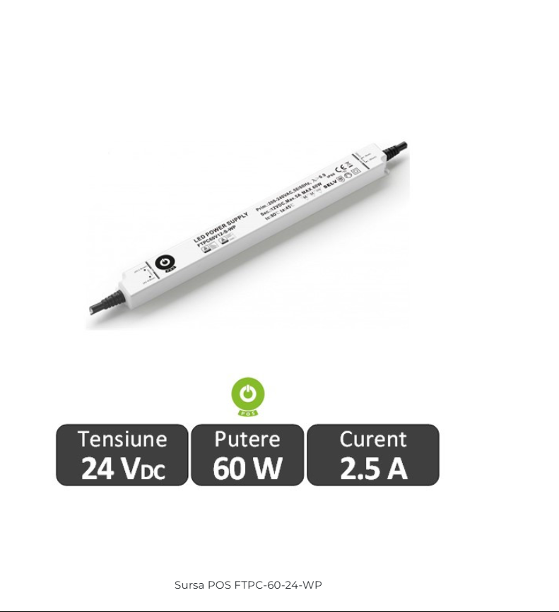 Sursa alimentare POS LED 60W 24V IP67