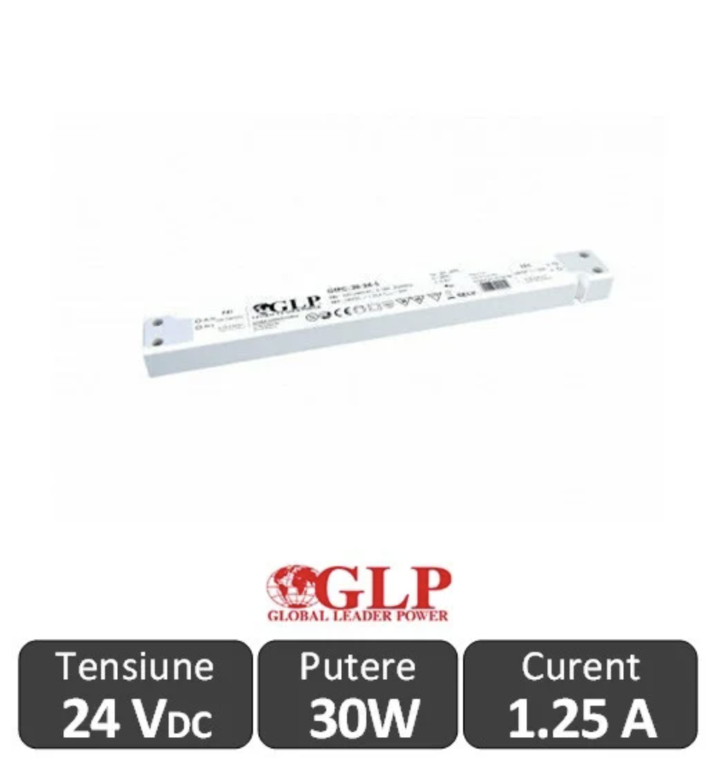 Sursa alimentare Slim GLP LED 30W 24V IP20