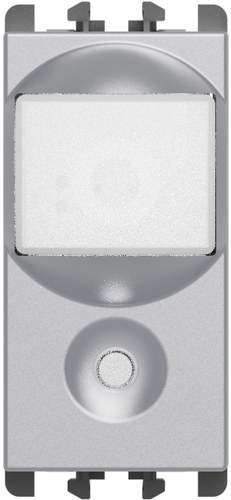 Senzor IR cu simulator de prezență pentru aprinderea luminii, 230 Vac 6A, borne cu șurub, 1 modul, Lybra, aluminiu Urmet 27125.AL