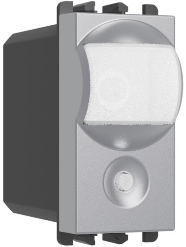 Senzor IR cu simulator de prezență pentru aprinderea luminii, 230 Vac 6A, borne cu șurub, 1 modul, Lybra, aluminiu Urmet 27125.AL Modular, Seria LYBRA, Intrerupatoare