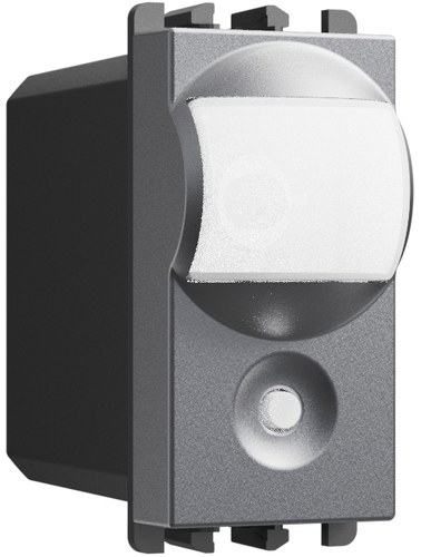 Senzor IR cu simulator de prezență pentru aprinderea luminii, 230 Vac 6A, borne cu șurub, 1 modul, Lybra, titan Urmet 27125.TT Modular, Seria LYBRA, Intrerupatoare