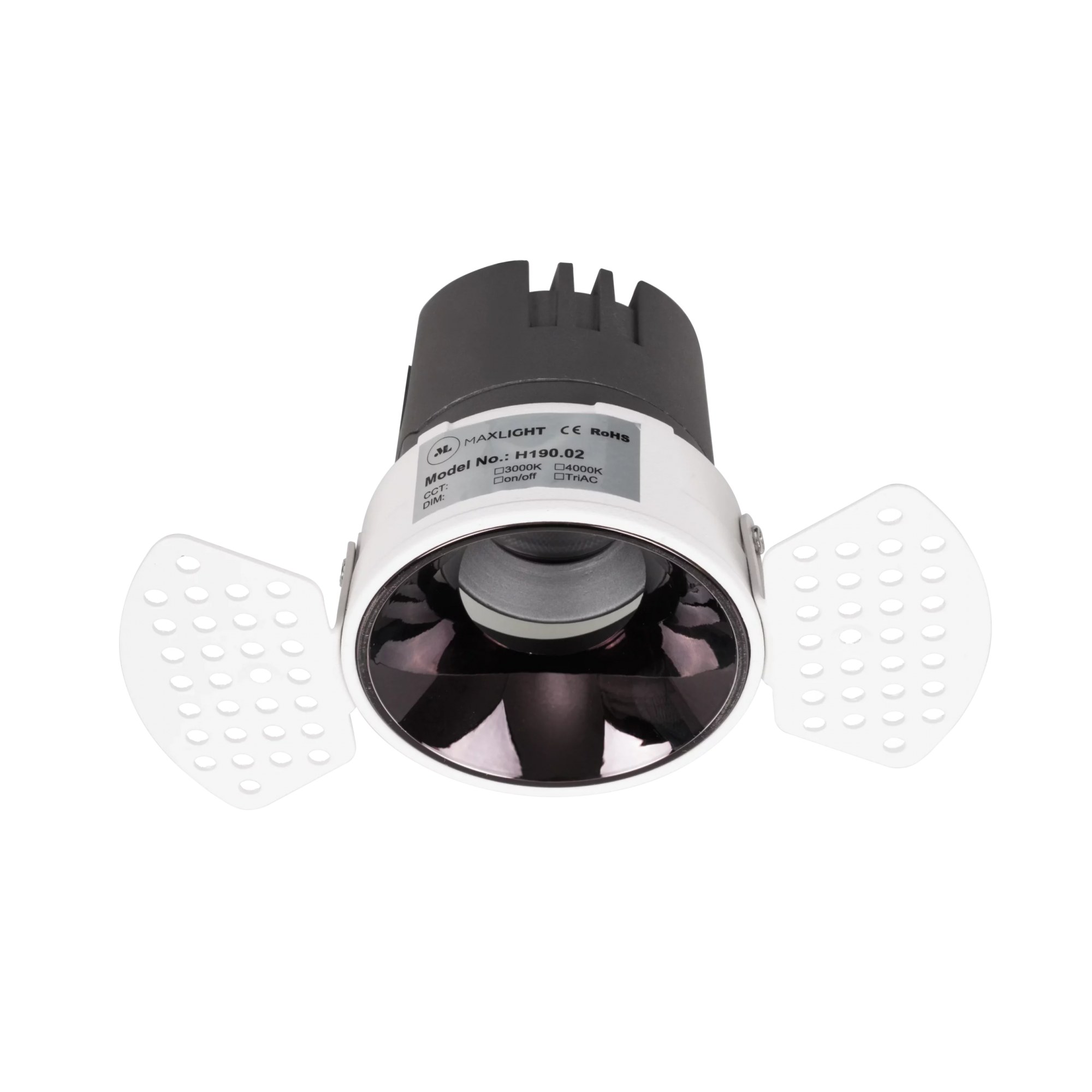 Spot încastrat Spilio, se completează cu modulul HM190 și driverul HT190 alb Maxlight H190.02