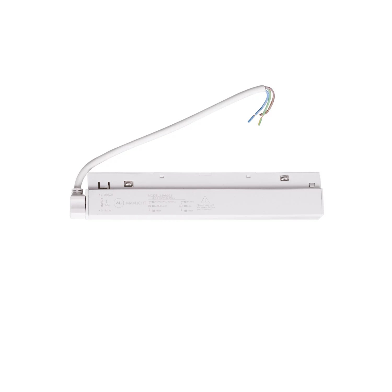 Sursă de alimentare magnetică 100W, montată în șină alb Maxlight MA0021