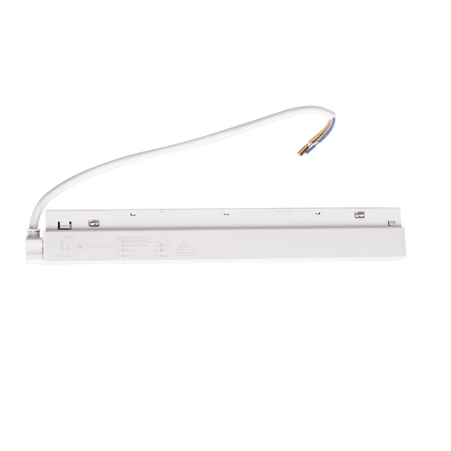Sursă de alimentare magnetică 200W, montată în șină alb Maxlight MA0022