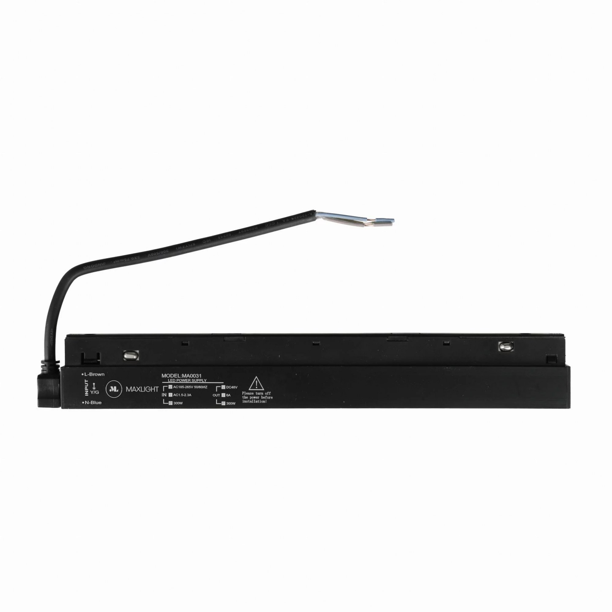 Sursă de alimentare magnetică 300W, montată în șină negru Maxlight MA0031