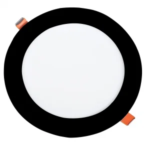 Panou LED Rotund Încastrat 12W 840lm 3CCT Corp Negru Optonica
