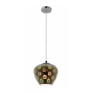 Lustră Suspendată LED E27 Sticlă 3D Efect Cromat Ø200mm Optonica