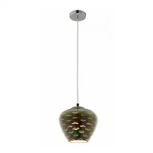 Lustră Suspendată Sticlă 3D E27 40W Crom Pescăruș Optonica
