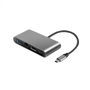 HUB USB-C 4 în 1 HDMI 4K RJ45 Gigabit USB 3.0 PD Optonica