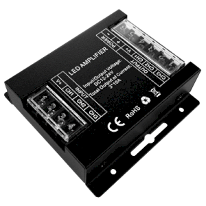 AMPLIFICATOR BANDA LED RGB 3X10A, 360W (12V DC), 12-24V DC