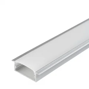 Profil Aluminiu pentru Bandă LED Îngropat 2m Gri cu Capac Alb Optonica