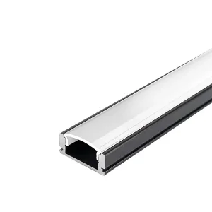 Profil Aluminiu pentru Bandă LED 17x7mm Negru cu Capac Alb 2m Optonica
