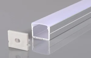 Profil Aluminiu pentru Bandă LED 2m 19x13mm Optonica Argintiu cu Capac Alb
