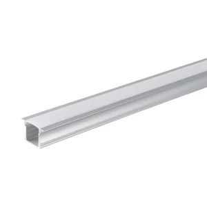 Profil Aluminiu pentru Bandă LED 2m 24x14mm Optonica Argintiu cu Capac Alb