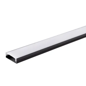 Profil Aluminiu pentru Bandă LED 2m 30x10mm Negru cu Capac Alb Optonica