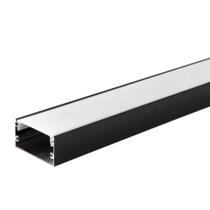 Profil Aluminiu pentru Bandă LED 2m 40x20mm Negru cu Capac Alb Optonica