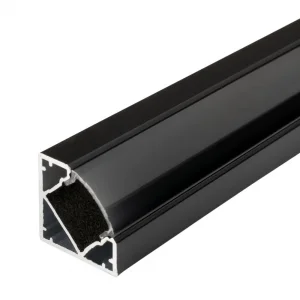 Profil Aluminiu pentru Bandă LED 2m Negru 19x19mm Optonica