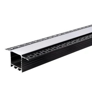 Profil Aluminiu pentru Bandă LED 2m 72x35mm Negru cu Capac Alb Optonica