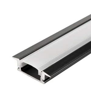 Profil Aluminiu pentru Bandă LED 2m Încastrat Negru Optonica