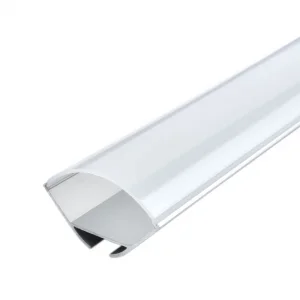 Profil Aluminiu pentru Bandă LED 2m Gri cu Capac Alb Optonica