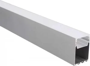Profil Aluminiu pentru Bandă LED 2m Negru cu Capac Alb 75x50mm Optonica