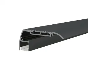 Profil Aluminiu pentru Bandă LED 2m Negru cu Capac Alb 63.5x27.3mm Optonica