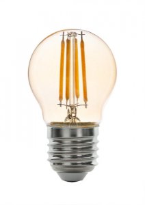 Bec LED cu filament dimabil, amber 4W, E27, 2500K, 220-240V AC