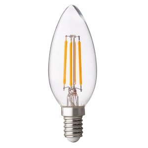Bec LED cu filament dimabil, tip lumanare, 4W, E14, 4200K, 220-240V AC
